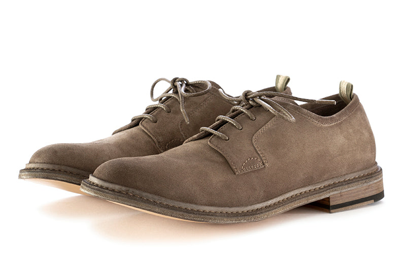 officine creative mens ace-up shoes leather suede grey