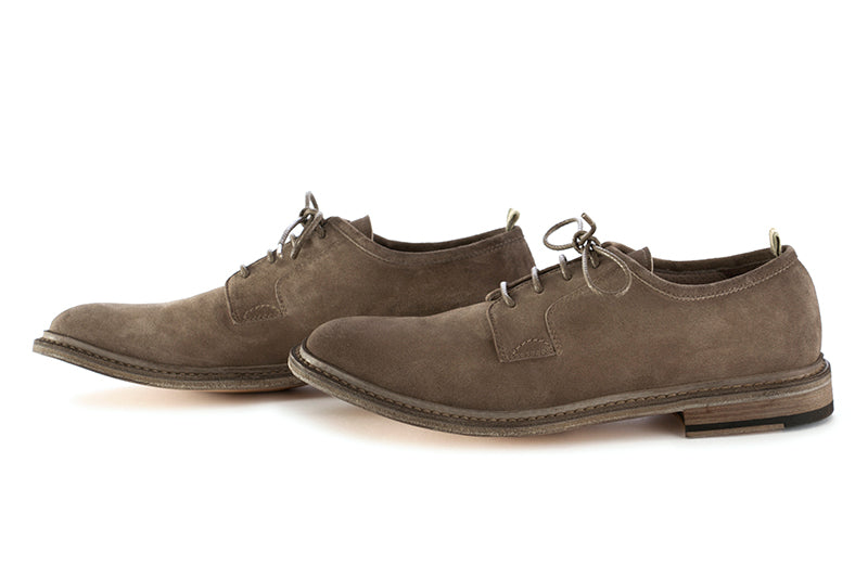 officine creative mens ace-up shoes leather suede grey