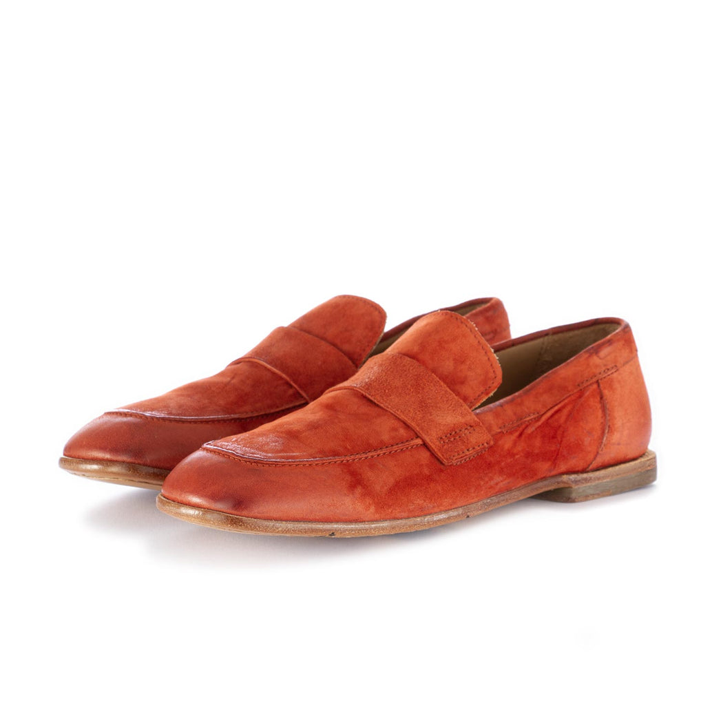 moma city loafers brick red suede