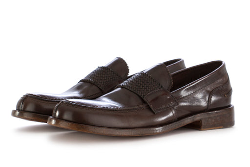 Moma mens loafers dark brown leather