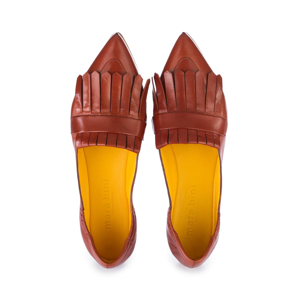 mara bini womens flat shoes brown