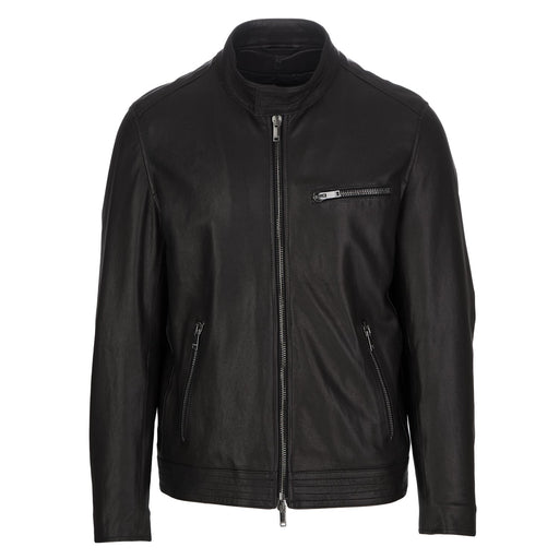 dondup mens leather jacket black