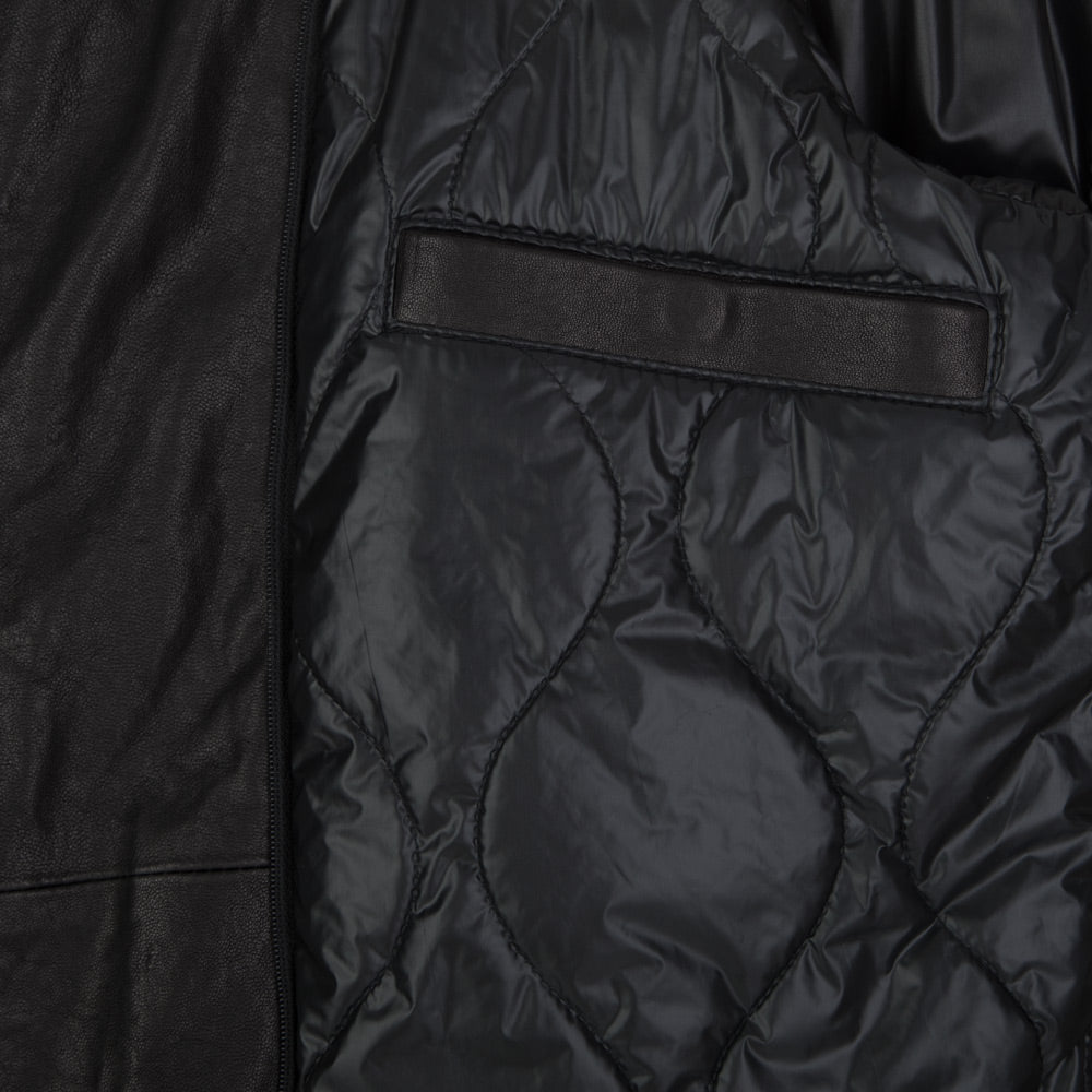 dondup mens leather jacket black