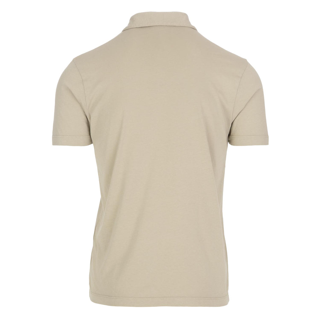 wool and co mens polo beige cotton