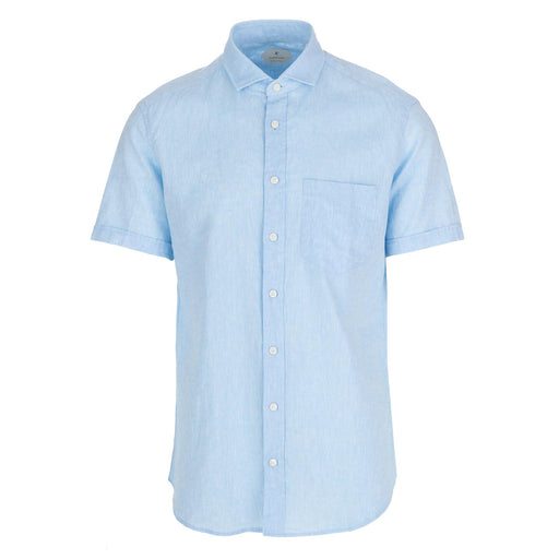 bastoncino mens shirt light blue linen