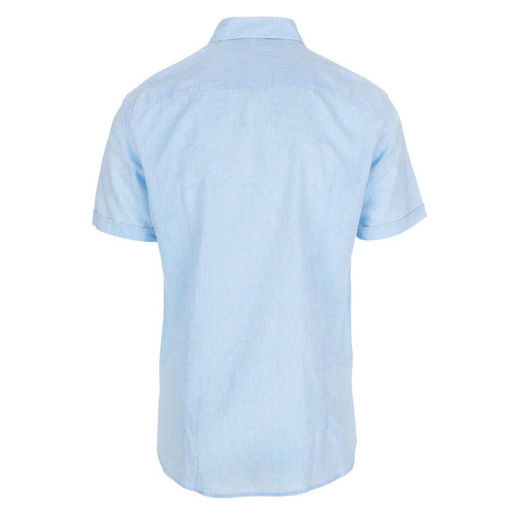 bastoncino mens shirt light blue linen