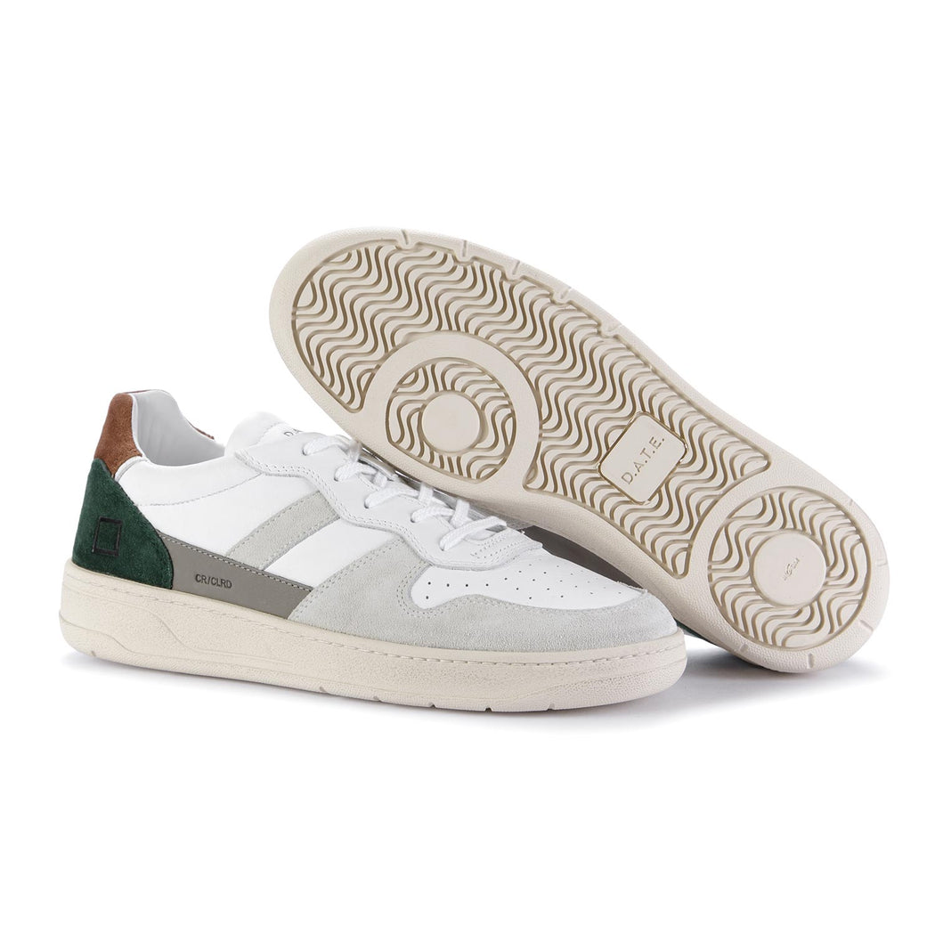 date mens sneakers court white green