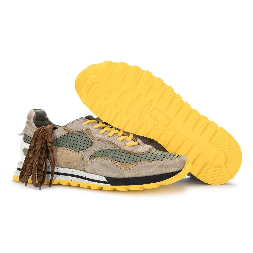 lorenzi mens sneakers reverse green yellow