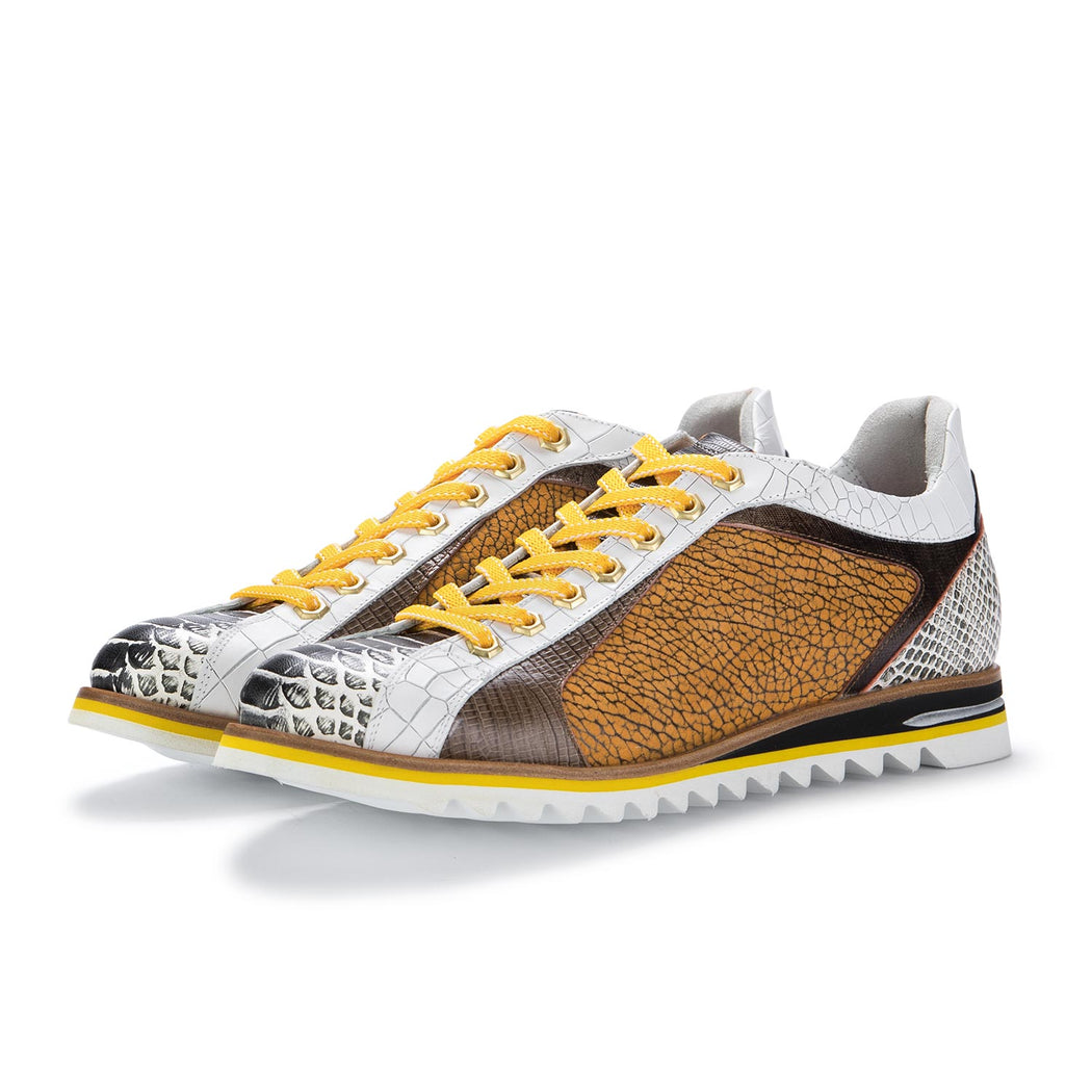 lorenzi mens sneakers cobra grey yellow