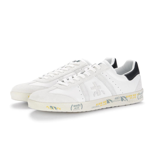 premiata mens sneakers white black
