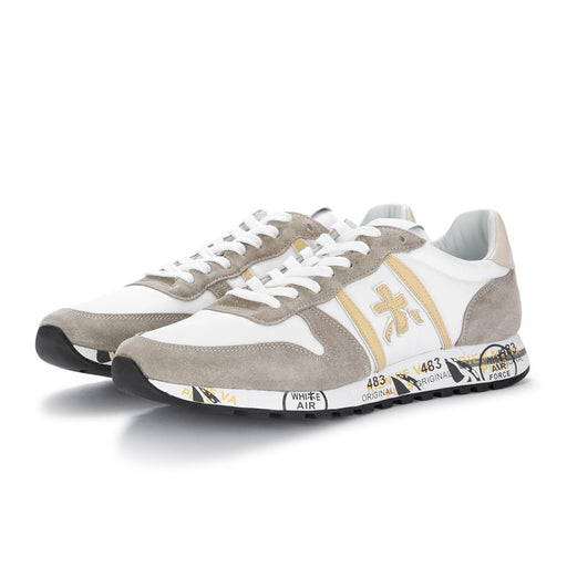 premiata mens sneakers eric white beige