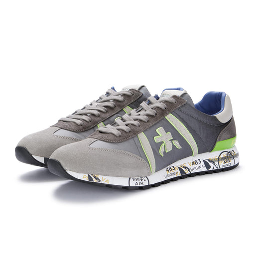 premiata mens sneakers lucy grey green