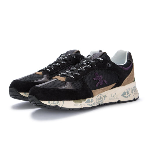 premiata mens sneakers maze black purple