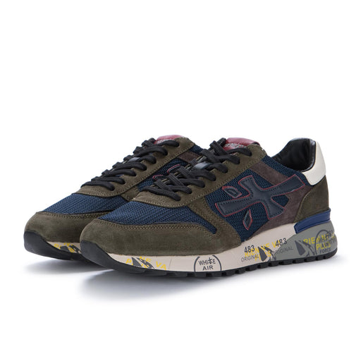 premiata mens sneakers mick green blue