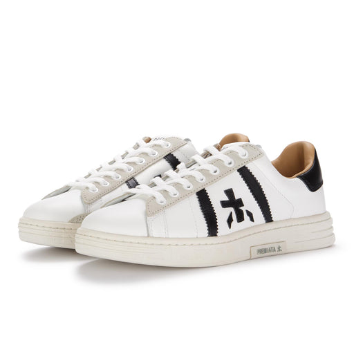 premiata mens sneakers white black