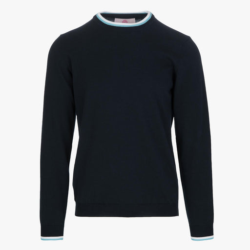 wool and co mens sweater blue cotton