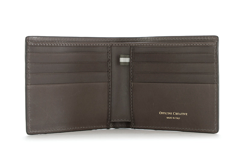 OFFICINE CREATIVE mens grey calf leather Wallet 