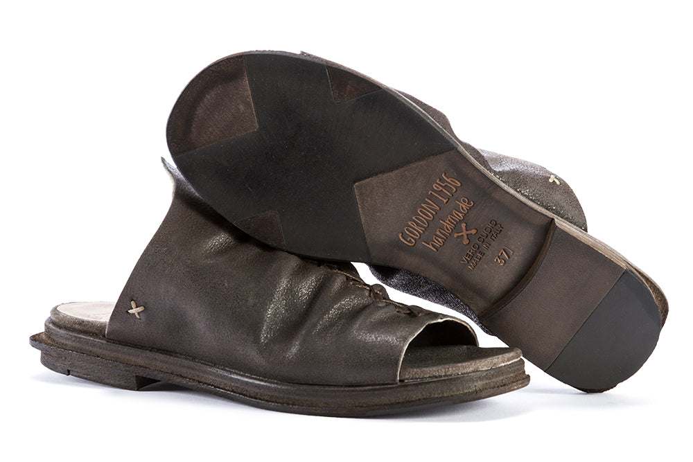 GORDON1956 Womens sabot sandals in grey leather 