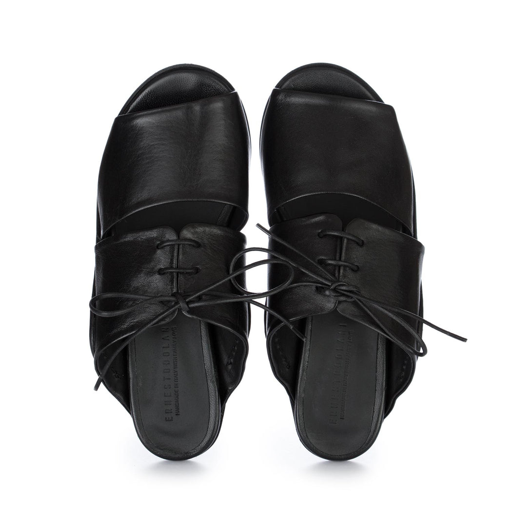 ernesto dolani womens flat sandals black