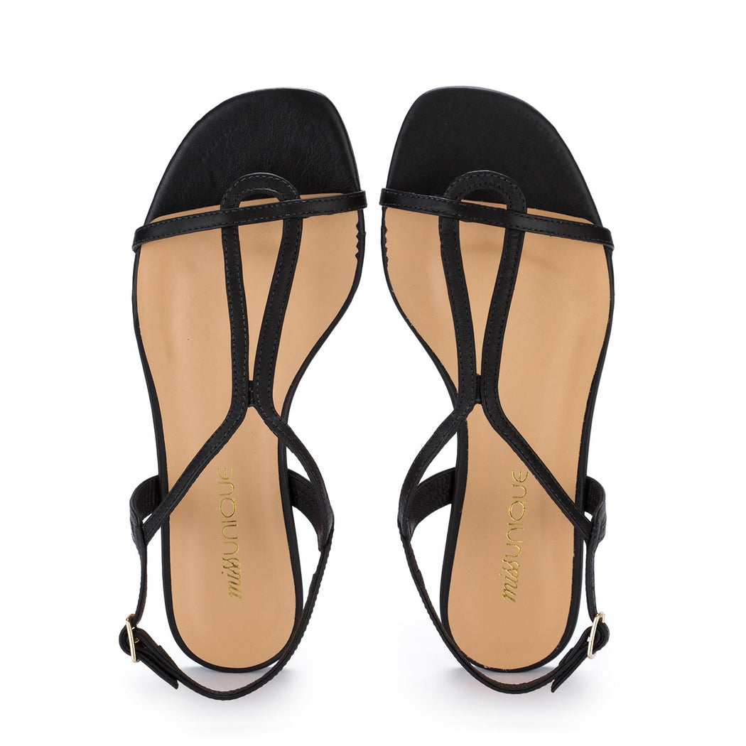 miss unique sandals smoothie black