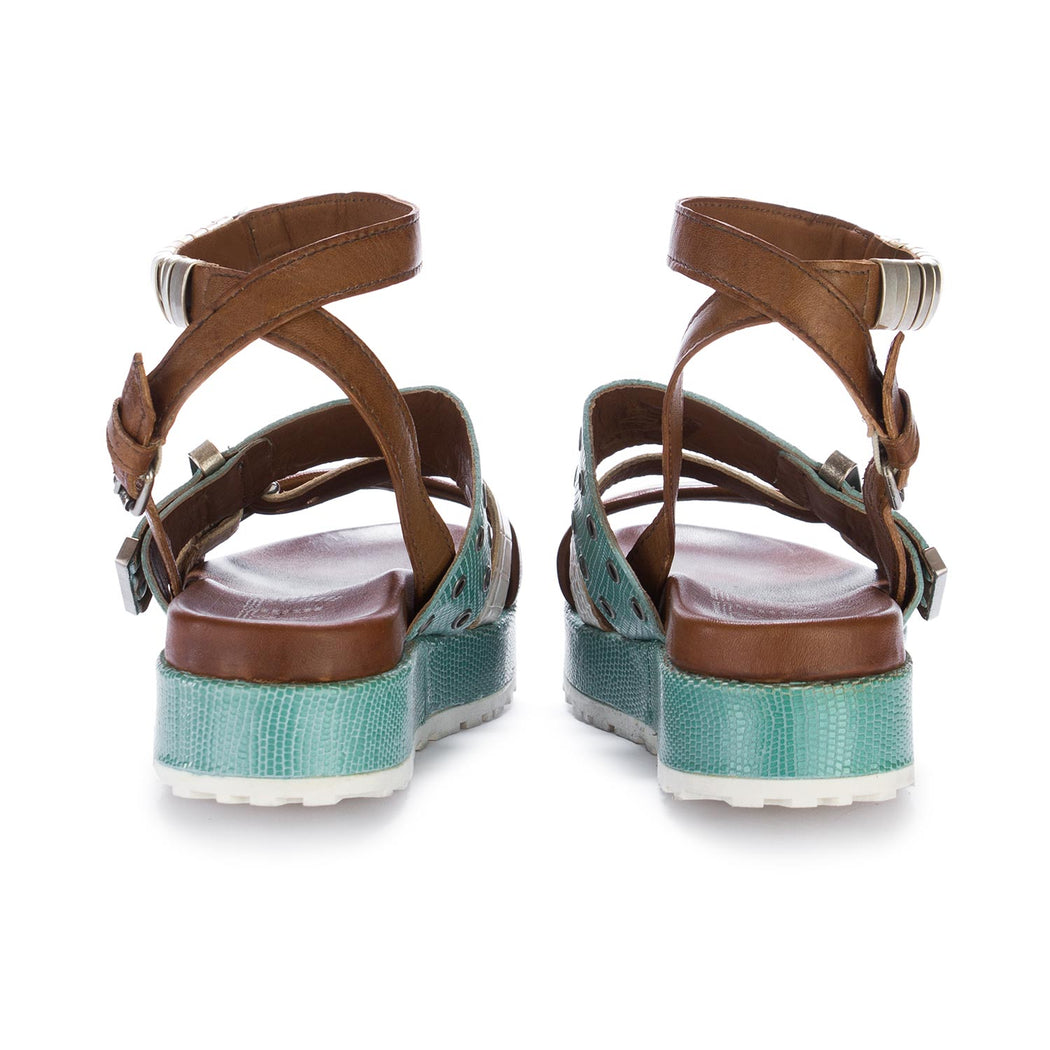 mjus womens sandals brown white turquoise