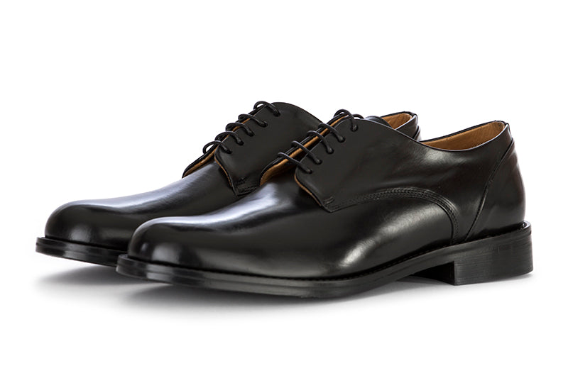 CARLI 1937 mens lace-up shoes glossy black leather