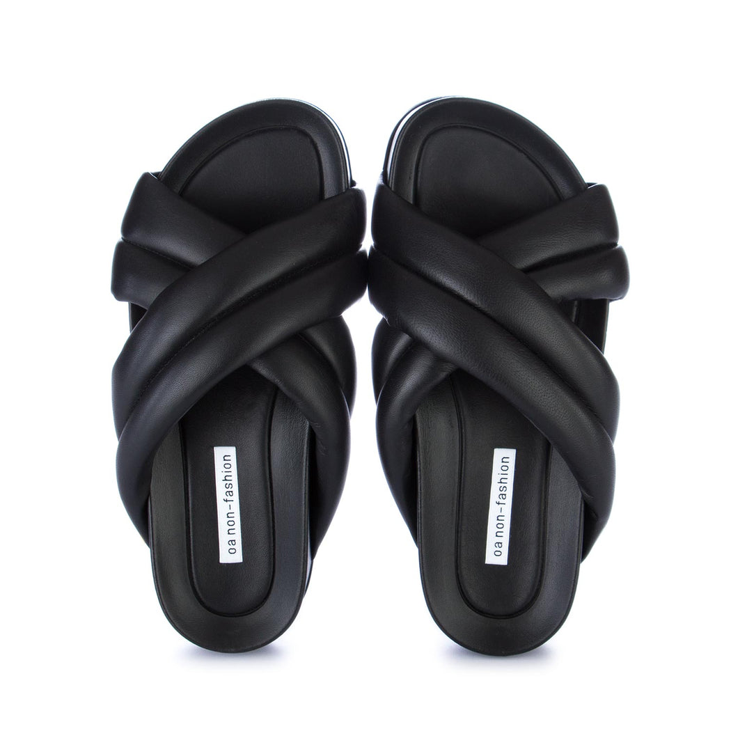 oa non fashion womens slippers black