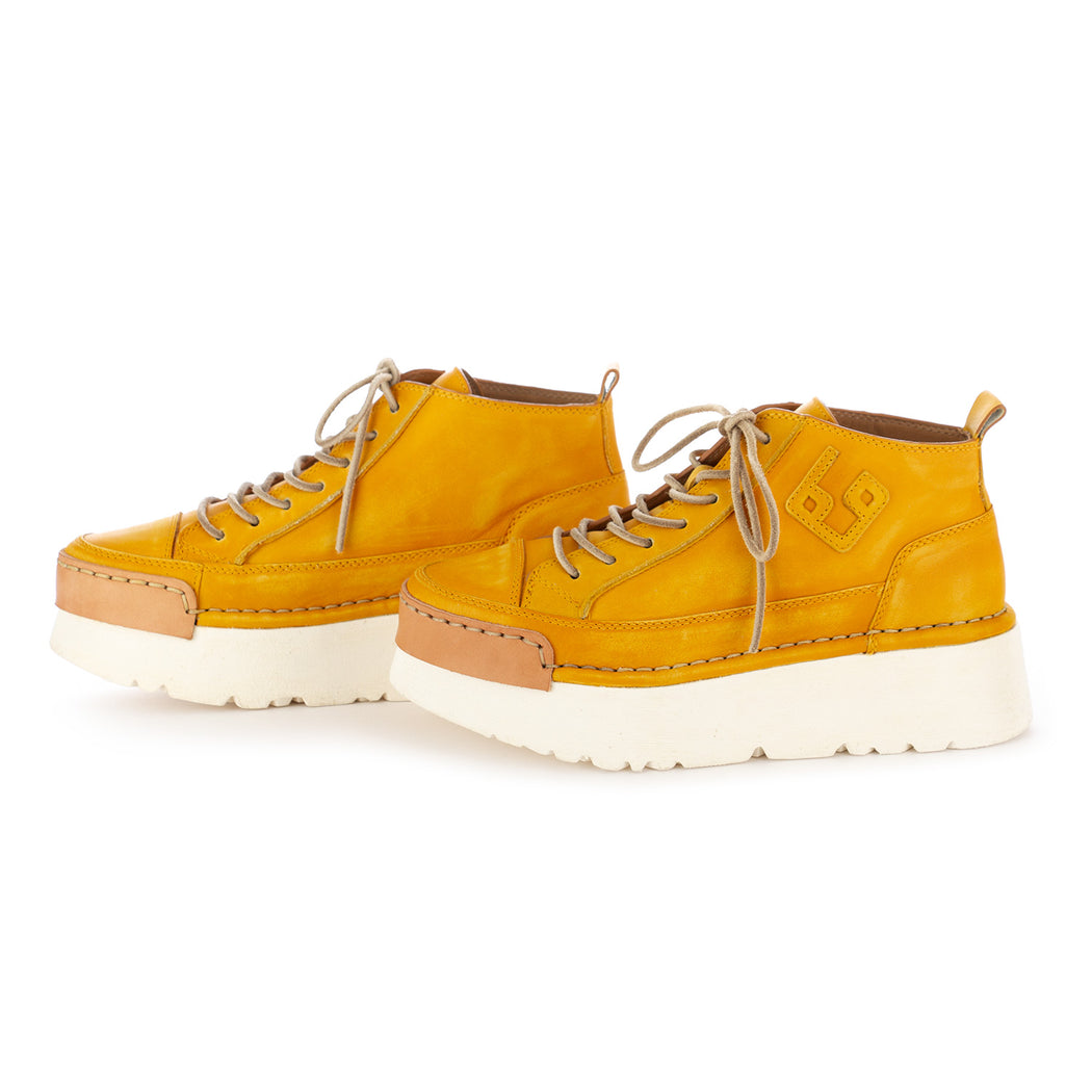 bng real shoes womens la girasole flatform leather yellow