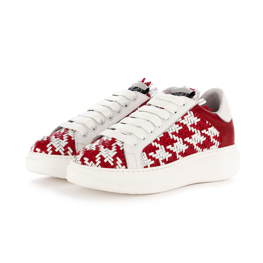 semerdjian womens sneakers leather white red