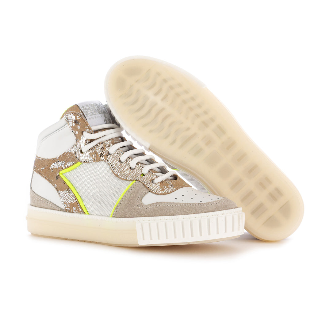 semerdjian womens sneakers beige white yellow fluo