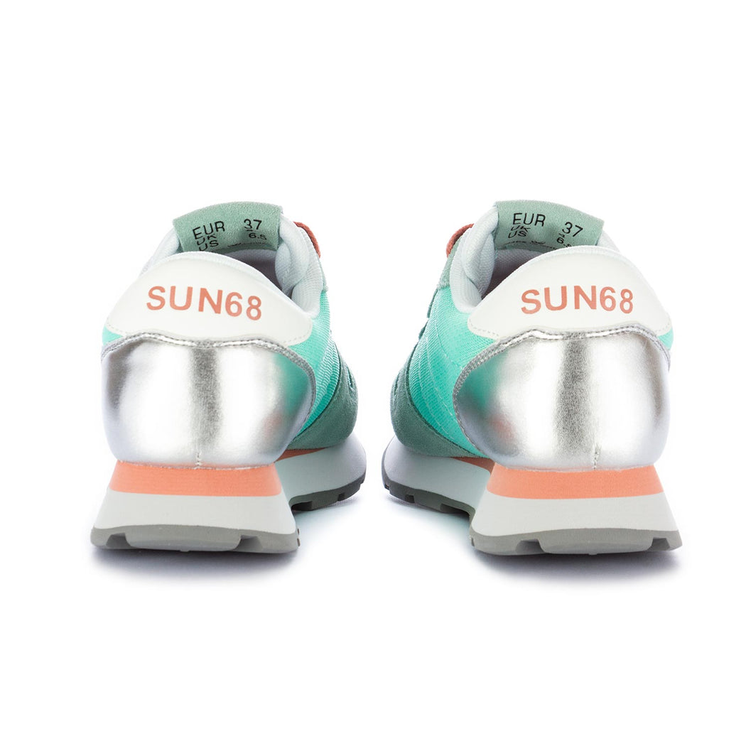 womens sneakers sun68 aqua green silver