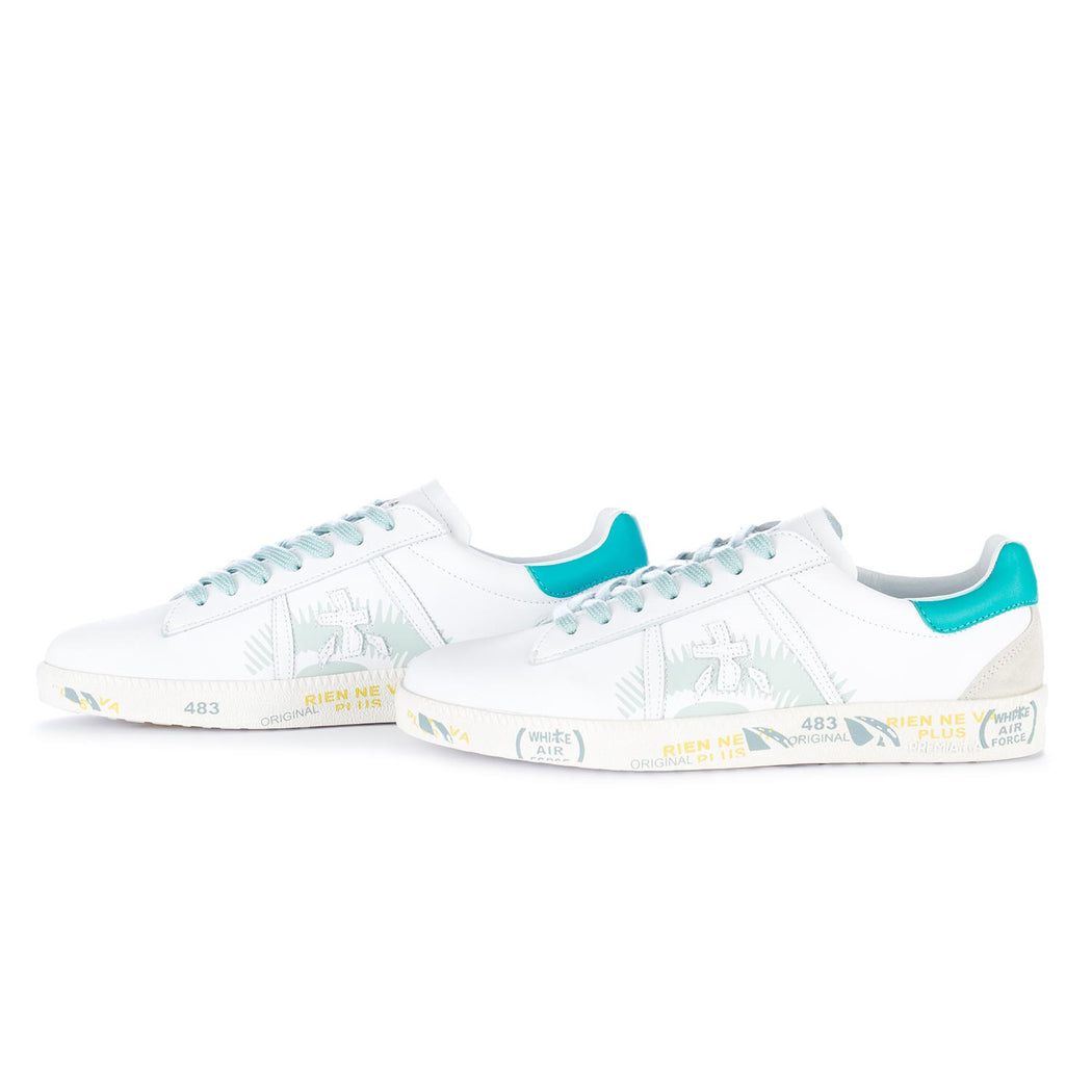 premiata womens sneakers andyd white turquoise