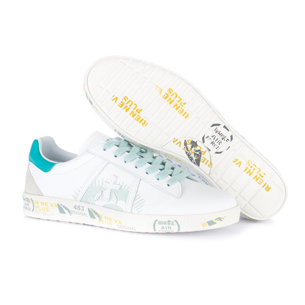premiata womens sneakers andyd white turquoise