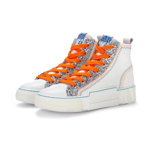 semerdjian womens sneakers white orange