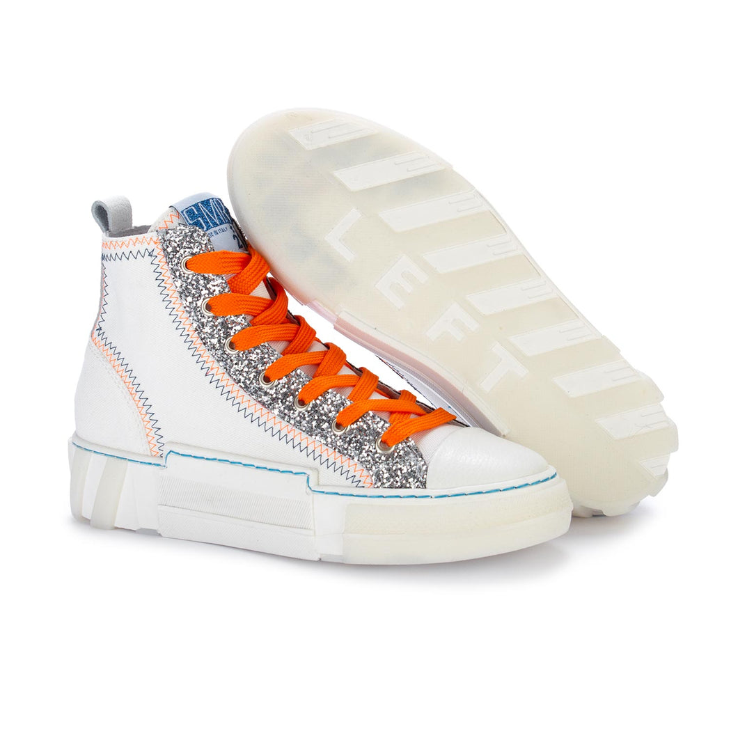 semerdjian womens sneakers white orange