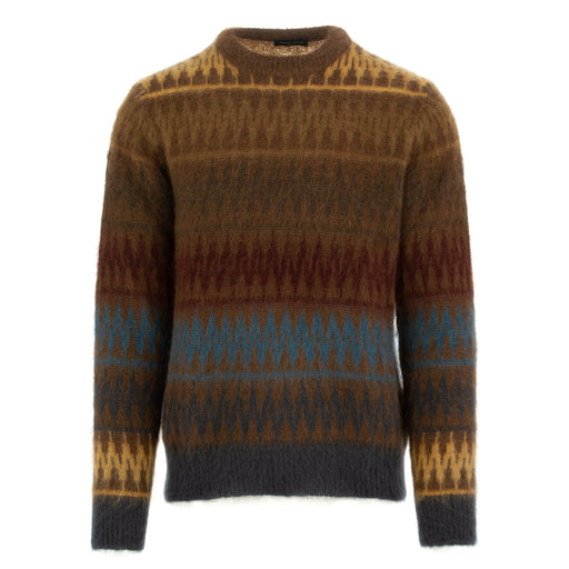 roberto collina mens sweater brown multicolor mohair