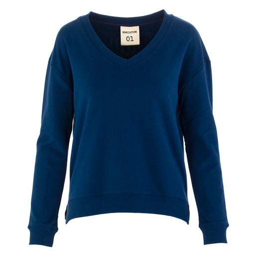 Semicouture womens sweatshirt dark blue cotton