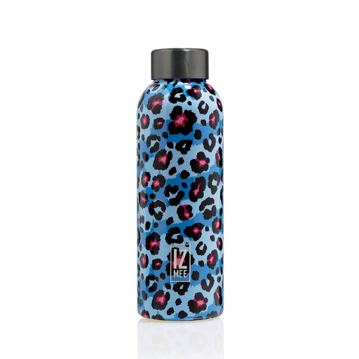 izmee thermo water bottle fluo pard light blue