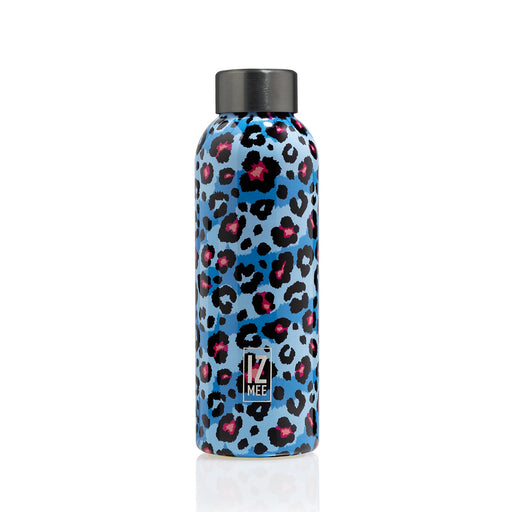izmee thermo water bottle fluo pard light blue