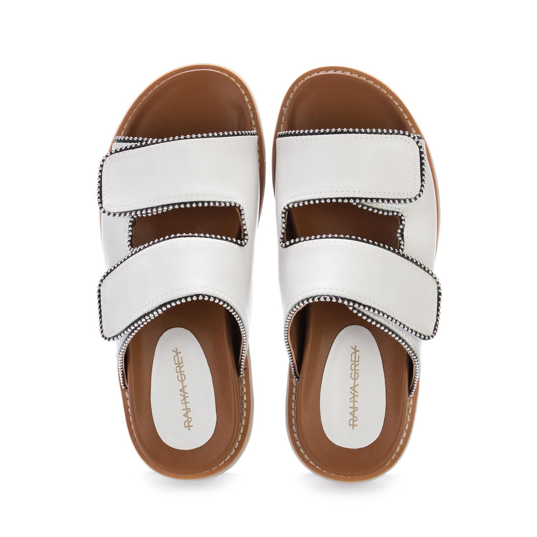 rahya grey wedge sandals dafne white