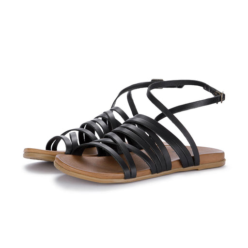 bueno womens flat sandals black
