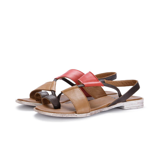 bueno womens sandals brown red