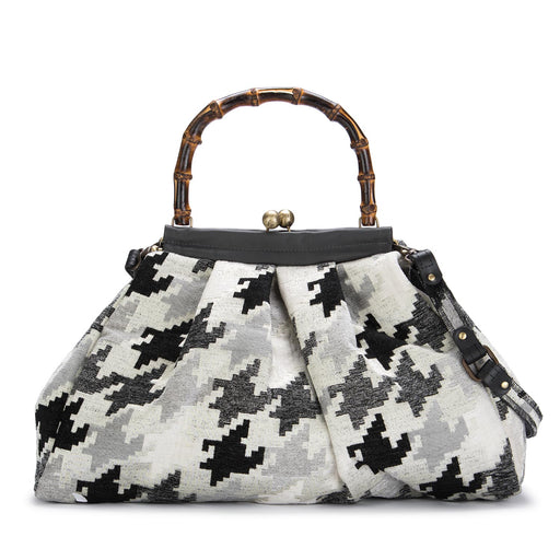 le daf womens handbag roma black grey