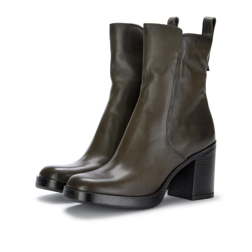 mjus womens heel ankle boots mud green