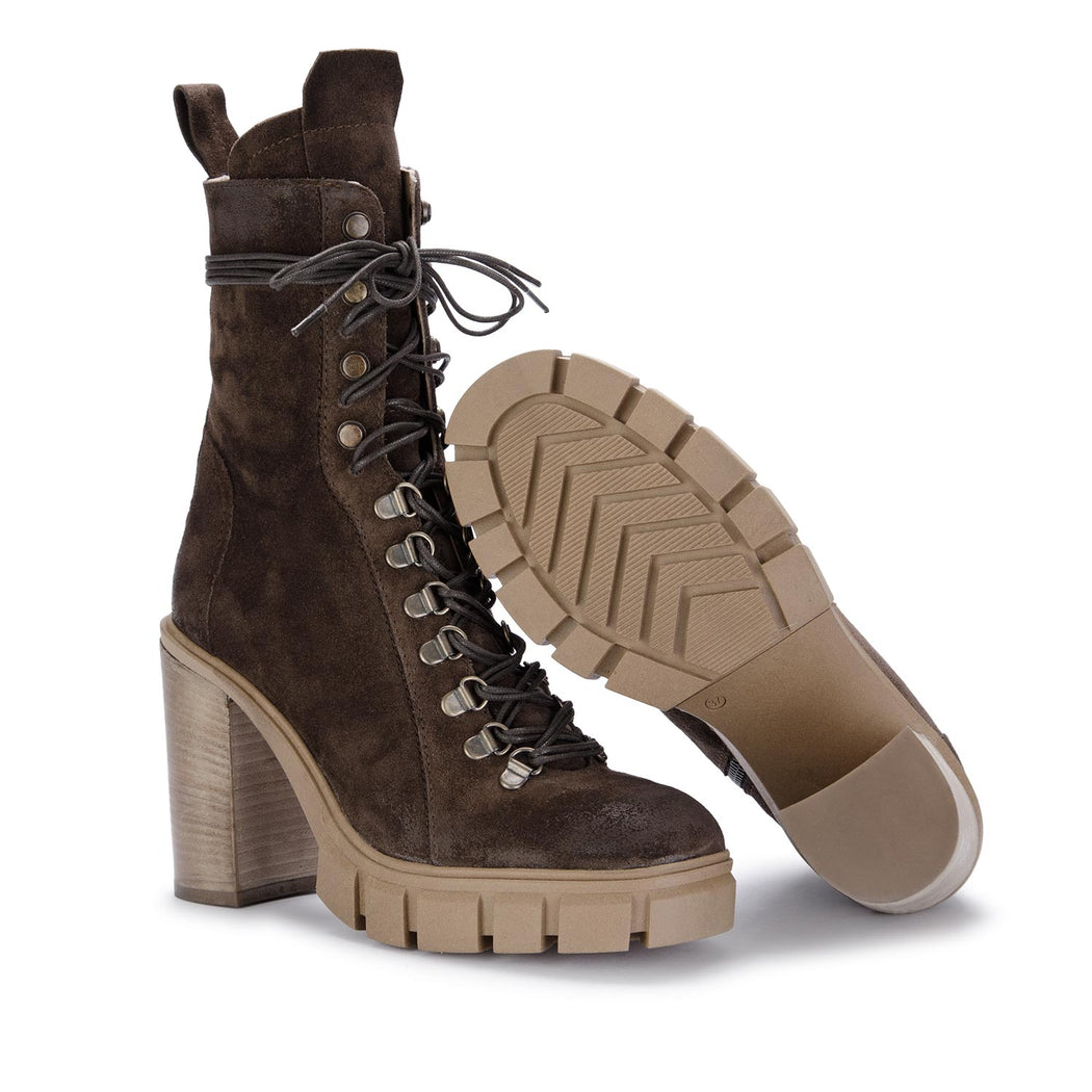 juice womens heel boots camoscio brown