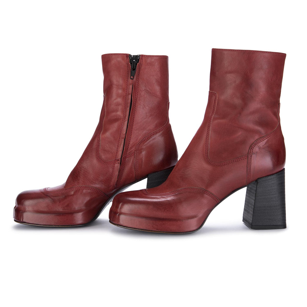 moma womens heel boots marlon red