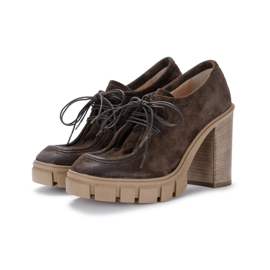 juice womens heel shoes camoscio brown