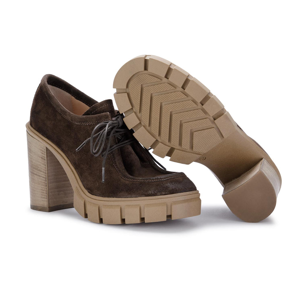 juice womens heel shoes camoscio brown
