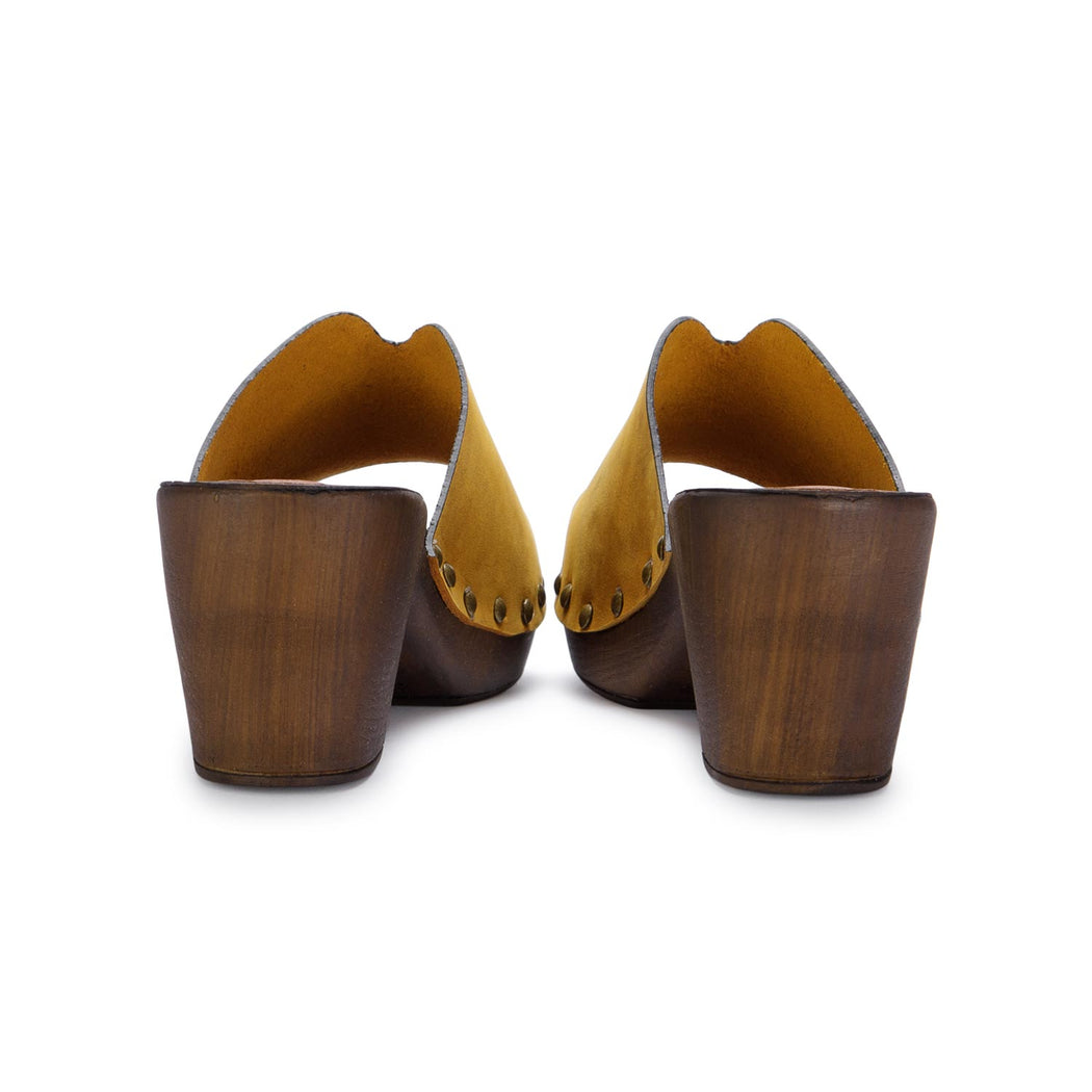 tuscia womens heeled sandals yellow