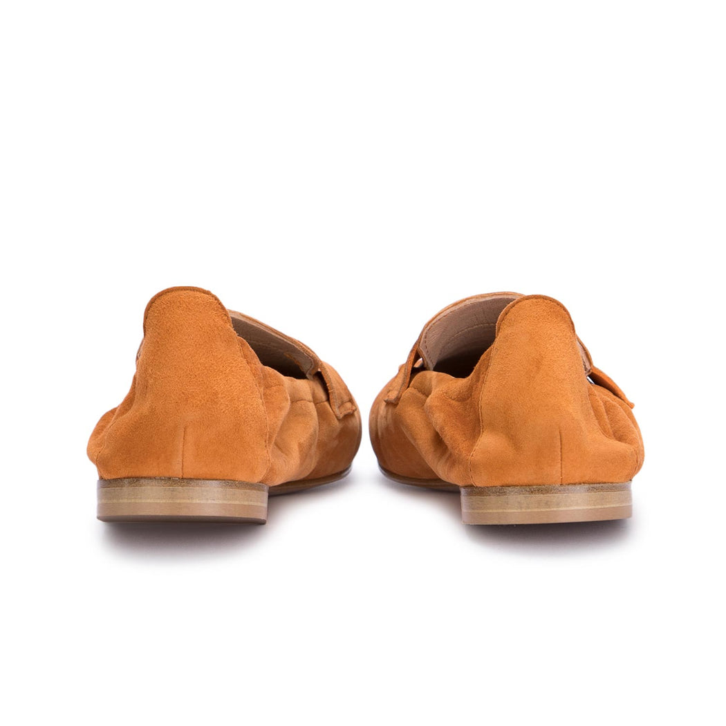 nouvelle femme orange suede loafers 